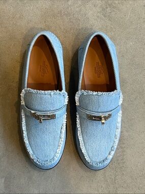 Hermes denim loafers - brand new!!